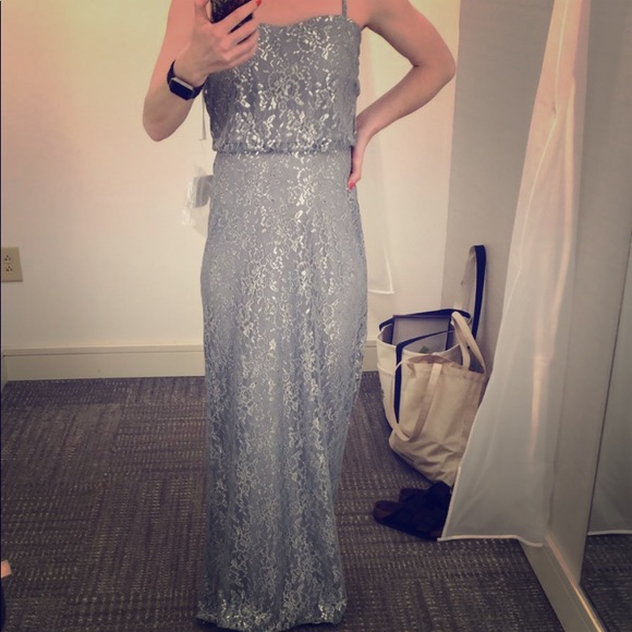 After Six - platinum bridesmaid dress. NEVER WORN - Picture 3 of 4